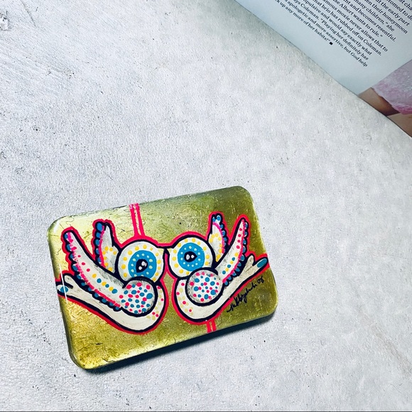 Vintage Hand-painted Lovebirds Belt Buckle - Picture 3 of 5